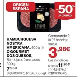 Supercor Hamburguesa nostr americana ogourmet dos quesos oferta