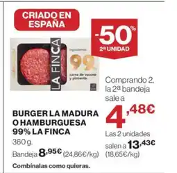 Supercor LA FINCA Burger la madura o hamburguesa 99% oferta