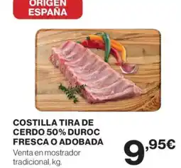 Supercor Costilla tira de cerdo 50% duroc fresca o adobada oferta