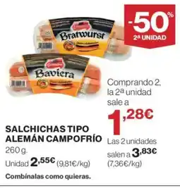 Supercor CAMPOFRÍO Salchichas tipo alemán oferta