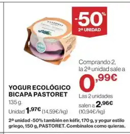 Supercor PASTORET Yogur ecológico bicapa oferta