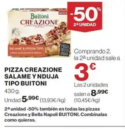 Supercor BUITONI Pizza creazione salame y nduja tipo oferta