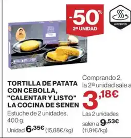 Supercor Tortilla de patata con cebolla, calentar y listo la cocina de senen oferta