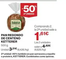 Supercor Pan redondo de centeno ketterer oferta