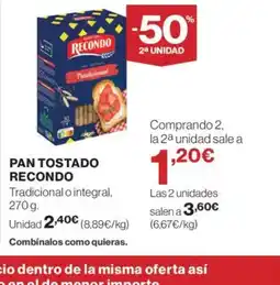 Supercor RECONDO Pan tostado oferta