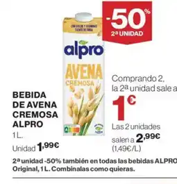Supercor ALPRO Bebida de avena cremosa oferta