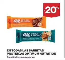 Supercor OPTIMUM NUTRITION En todas las barritas proteicas oferta