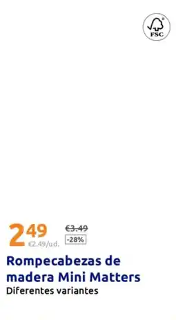 Action Rompecabezas de madera Mini Matters oferta