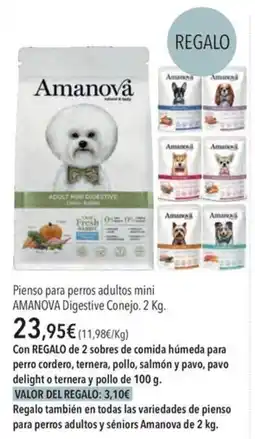 El Corte Inglés AMANOVA Pienso para perros adultos mini Digestive Conejo oferta