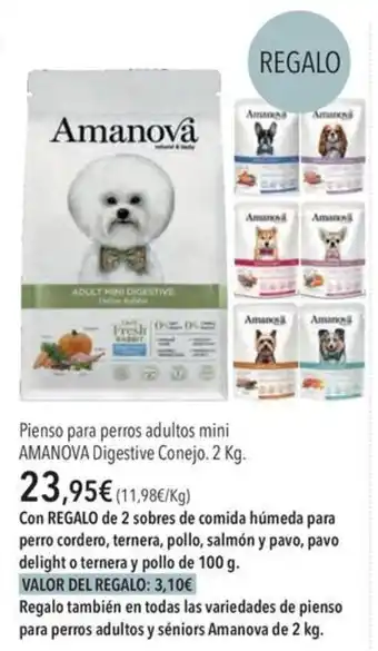 El Corte Inglés AMANOVA Pienso para perros adultos mini Digestive Conejo oferta