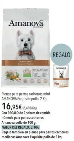 El Corte Inglés AMANOVA Pienso para perros cachorros mini Exquisite pollo oferta