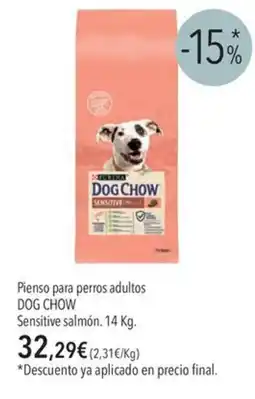 El Corte Inglés DOG CHOW Pienso para perros adultos Sensitive salmón oferta