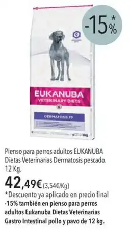El Corte Inglés EUKANUBA Pienso para perros adultos Dietas Veterinarias Dermatosis pescado oferta