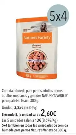 El Corte Inglés NATURE'S VARIETY Comida húmeda para perros adultos perros adultos medianos y grandes pavo paté No Grain oferta