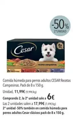 El Corte Inglés CESAR Comida húmeda para perros adultos Recetas Campesinas oferta