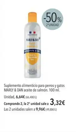 El Corte Inglés MARLY & DAN Suplemento alimenticio para perros y gatos aceite de salmón oferta