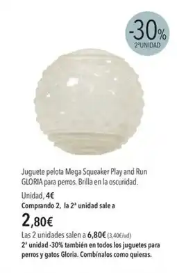 El Corte Inglés GLORIA Juguete pelota Mega Squeaker Play and Run para perros. Brilla en la oscuridad oferta
