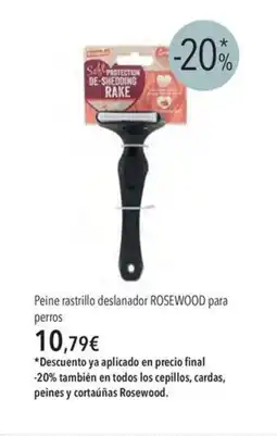 El Corte Inglés ROSEWOOD Peine rastrillo deslanador para oferta