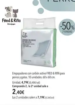 El Corte Inglés FRED & RITA Empapadores con carbón activo para perros y gatos oferta