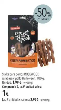 El Corte Inglés ROSEWOOD Sticks para perros calabaza y pollo Halloween oferta