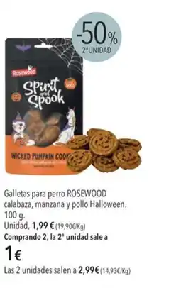 El Corte Inglés ROSEWOOD Galletas para perro calabaza, manzana y pollo Halloween. oferta