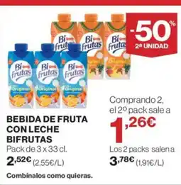 Supercor BIFRUTAS Bebida de fruta con leche oferta