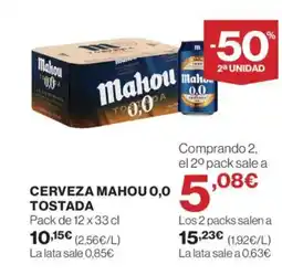 Supercor Cerveza mahou 0,0 tostada oferta