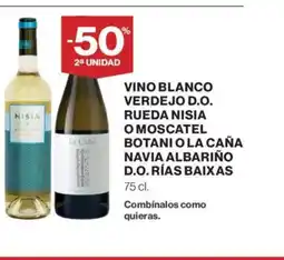 Supercor Vino blanco verdejo d.o. rueda nisia o moscatel botani o la caña navia albariño d.o. rías baixas oferta