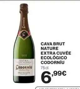 Supercor CODORNIU Cava brut nature extra cuvee ecológico oferta