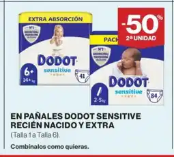Supercor En pañales dodot sensitive recién nacido y extra oferta