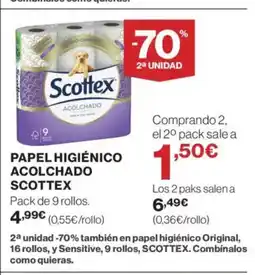 Supercor SCOTTEX Papel higiénico acolchado oferta