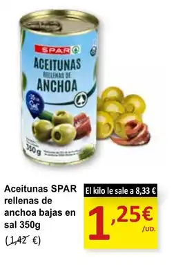 SPAR SPAR Aceituna Aceitunas rellenas de anchoa bajas en sal oferta