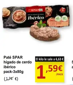 SPAR SPAR Paté hígado de cerdo ibérico oferta