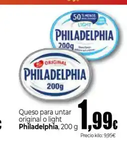 Unide Supermercados PHILADELPHIA Queso para untar original o light oferta