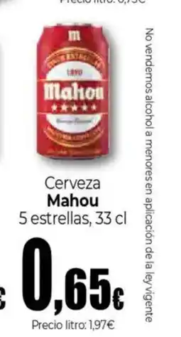 Unide Supermercados MAHOU Cerveza Clásica 5 estrellas oferta