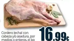 Unide Supermercados Cordero lechal con cabeza y/o asadura, por medios o enteros oferta
