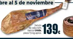Unide Supermercados UNIDE Jamón de cebo 50% ibérico oferta