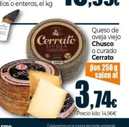 Unide Supermercados CHUSCO Queso de oveja viejo oferta