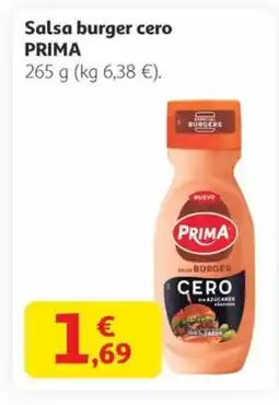Alcampo PRIMA Salsa burger cero oferta