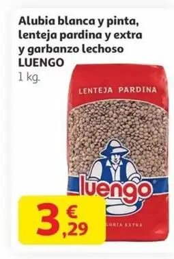 Alcampo LUENGO Alubia blanca y pinta, lenteja pardina y extra y garbanzo lechoso oferta
