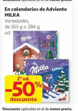 Alcampo MILKA En calendarios de Adviento oferta