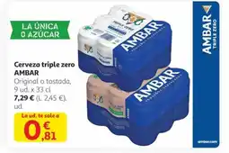 Alcampo AMBAR Cerveza triple zero oferta