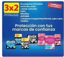 Alcampo EVAX En compresas Cottonline noche alas, extra o noche extra alas oferta