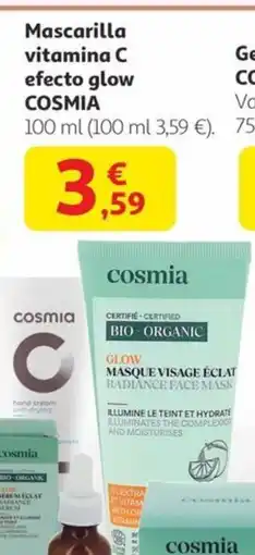 Alcampo COSMIA Mascarilla vitamina C efecto glow oferta