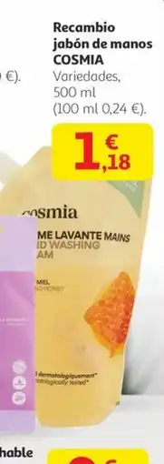 Alcampo COSMIA Recambio jabón de manos oferta