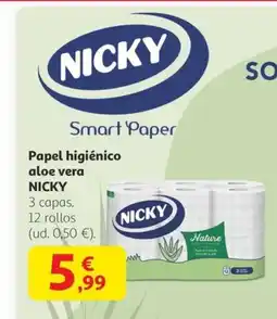 Alcampo NICKY Papel higiénico aloe vera oferta