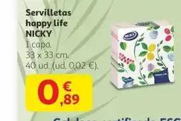 Alcampo NICKY Servilletas happy life oferta
