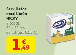 Alcampo NICKY Servilletas maxi limón oferta