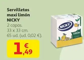 Alcampo NICKY Servilletas maxi limón oferta