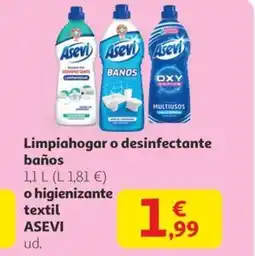 Alcampo ASEVI Limpiahogar o desinfectante baños oferta